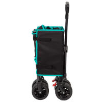 Aktive - carro playa plegable, carro transporte con ruedas grandes 360°, carro jardín compacto, estructura acero, tejido poliéster, 70x45x95 cm, carga 60 kg, bolsillo interior, bandas reflectantes, carro carga plegable - details 1