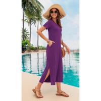 Vestido de Verano 2025 para Mujer Cuello en V, Abertura Lateral, Manga Corta, Tendencia de Moda - details 21
