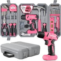 Destornillador Eléctrico USB 8V Rosa 58 piezas Kit de Herramientas Domésticas con Velocidad Variable DIY Sin Cable Herramienta de Alimentación de Hogar - details 1