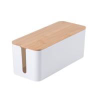 Cubierta de bambú y madera caja de control de polvo enchufe panel de enchufe caja de almacenamiento caja organizadora de alambre - details 2