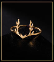 Skyrim-Anillo de astas de alce para mujer, anillos de dedo de cuerno de ciervo de acero inoxidable, joyería de regalo al por mayor, 2025 - details 0