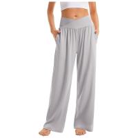 Pantalones De Algodón Y Lino Para Mujer Estilo Casual Cintura Baja De Temporada Todo El Año Pantalones Rectos Caídos De Pierna Ancha Color Sólido De Media Altura - details 4