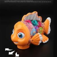 Juguete eléctrico musical con columpio para peces con luces y engranajes transparentes, juguetes sensoriales educativos interactivos para niños, regalos de cumpleaños - details 3