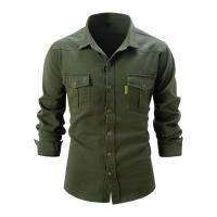 Camisa de Manga Larga para Hombres en Otoño Cómoda y Casual Figura de Cuadros de Tres Dimensiones - details 6