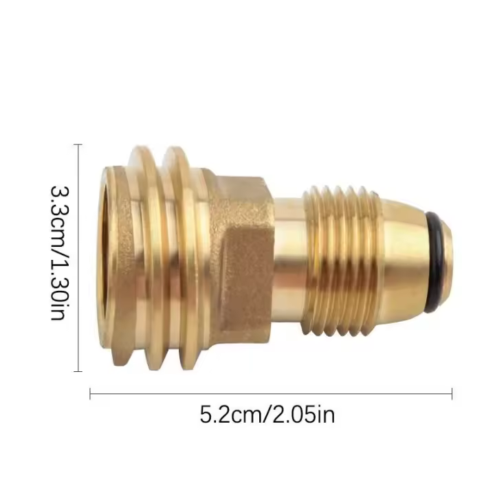 Válvula de servicio de salida POL de tanque de baja presión QCC, conector lateral de propano para acampar al aire libre de latón, conector de estufa de gas - 1