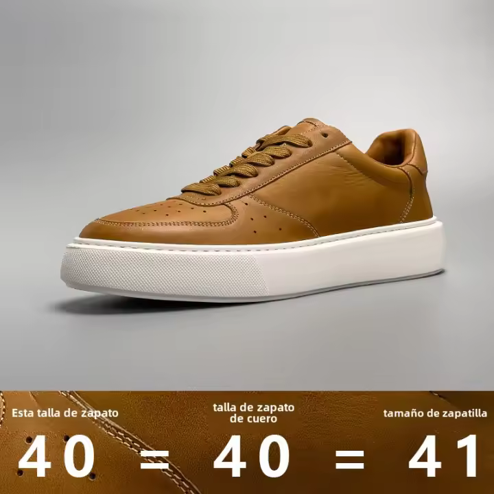 Zapatos de tablero viejos retro de cuero versátil de alta gama deportes maduros zapatos de hombre hechos a mano - 1
