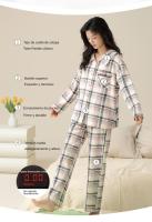Pijamas 100% Algodón Estilo Casual para Hombre y Mujer Conjunto de 2 Piezas - details 2