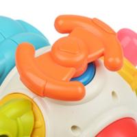 This toy allows young children to rotate the steering wheel in various directions