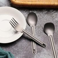 Villa de titanio ultraligera portátil, cuchara de mango largo, tenedor para acampar al aire libre, accesorios de picnic ambiental EDC, 1 pieza - details 5