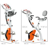 Bicicleta estática plegable regulable en altura, resistencia magnética ajustable, bicicleta de ejercicio con pantalla LCD y asiento con respaldo, sensor de pulso, 105x48x118 cm - details 4