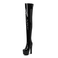 Botas Largas de Cuello Alto para Mujer Zapatos de Tacón Alto, Impermeables, Lining de Cuero Sintético, Cierre Lateral - details 8