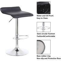 Taburete Cocina Silla de Comedor Piel Sintética Negro - details 4