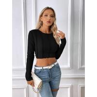 Camisetas de manga larga para mujer, ropa casual, suaves, cuello redondo, elegantes y brillantes, primavera, 2023 - details 15