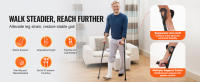 SucceBuy Muletas para antebrazo para adultos, muletas plegables para caminar, altura ajustable de 10 niveles, aluminio ligero con puño abierto para lesiones y cirugía en las piernas, 1 par, 350 libras - details 0