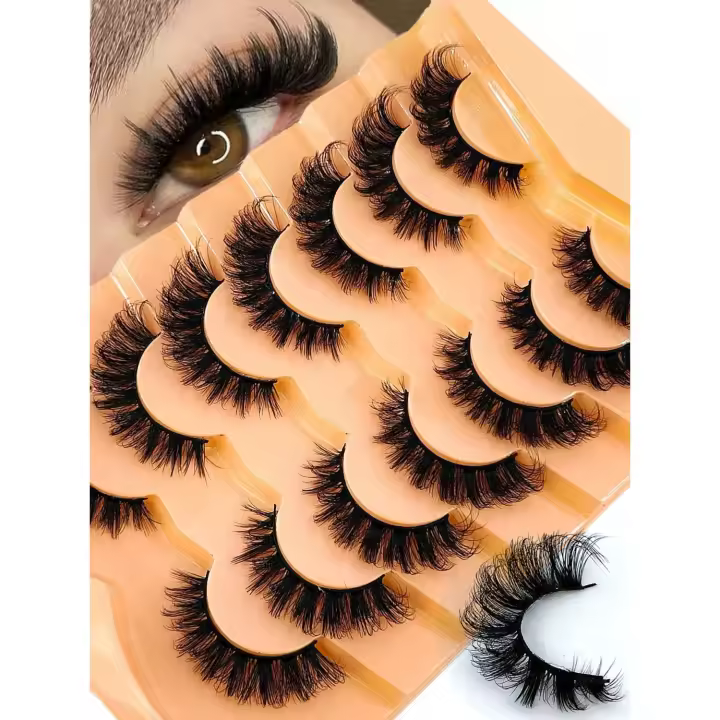 Nueva alta imitación de pelo de visón, tallo transparente, cruz suave natural, pestañas postizas populares - 1