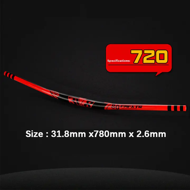 Piezas de bicicleta Manillar de aleación de aluminio, 720/780 mm, accesorios de mango de bicicleta MTB, bicicleta de carretera de montaña BMX, volante de bicicleta - 1