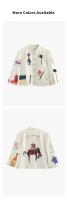 UNIZERA2024 Primavera/Novedad de verano producto mujer Simple cuello alto manga larga estampado chaqueta cruzada abrigo - details 2