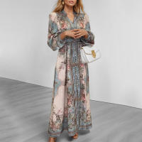 Vestido de Moda Elegante con Cuello en V y Manga Larga para Mujer 2025 - details 10