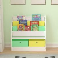Estantería para Niños con Diseño de Unicornio Organizador de Libros con 3 Estantes y 2 Cajones Plegables 74 x 71 x 23 cm Blanco/Morado/Rosa - details 15