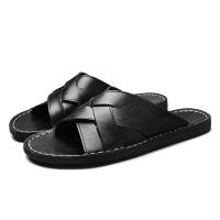 Zapatillas planas de cuero para hombre de verano, sandalias deslizantes, suelas finas, estilo Retro, antideslizantes, transpirables, cómodas - details 5