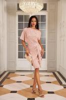 Rimming sparkle party club vestido un hombro plisado vestido de brinde moda - details 2