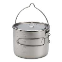 Lixada - maceta colgante portátil de titanio ultraligera, 900 ml/1600 ml, con asa plegable con tapa, utilizada para acampar al aire libre, hacer senderismo, - details 34