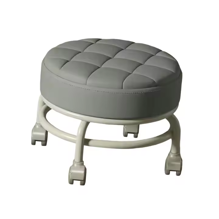 Asiento de rodillo bajo, taburete pequeño y resistente para pedicura, fácil de mover, ideal para salones de oficina - 1