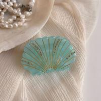 Pinza para el pelo de concha de acetato de ácido acético elegante, joyería antideslizante, Clip de tiburón, accesorios para el cabello, Clip de cangrejo con diamantes de imitación franceses para niña - details 9