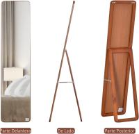 Espejo de Pie Rectangular Moderno de Madera de Pino Versátil para Uso en Pasillo, Dormitorio, Sala de Estar 37x43x156 cm - details 5