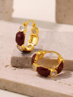 Pendientes de lustrous para las mujeres,316L pendientes colgantes de Maple inoxidable - details 14