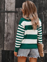 Suéter empalmado a rayas para mujer, Jersey de punto a la moda, novedad de otoño e invierno, 2023 - details 17