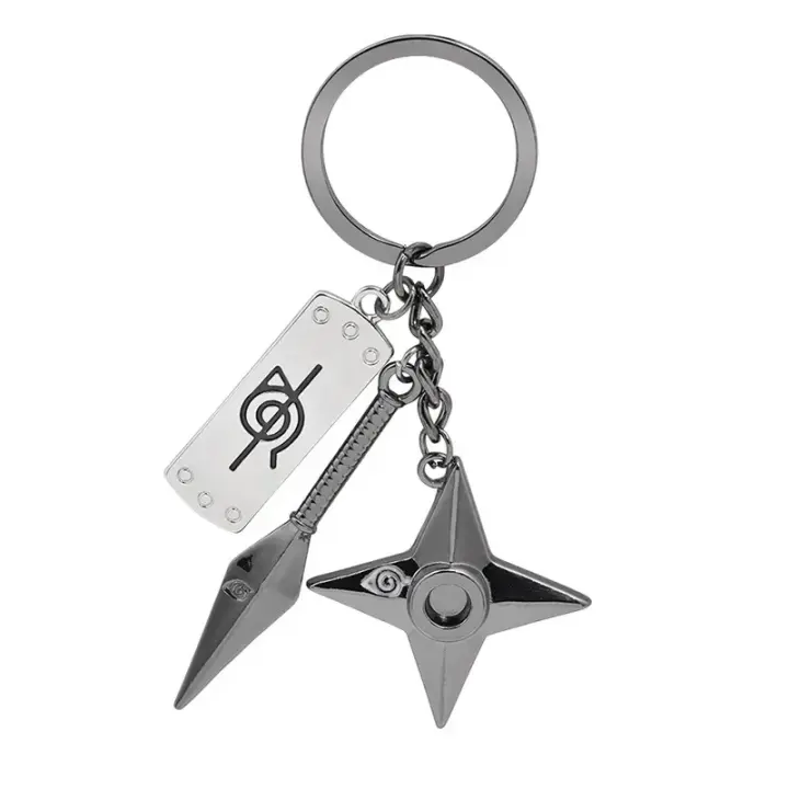 Llavero de Ninja Naruto Kunai Shuriken Konoha Accesorio de Llaves de Coche para Bolso - 1