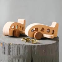 Bloques de madera de haya para bebé, juguetes educativos Montessori, coche de dibujos animados, juego de dentición, gimnasio - details 1