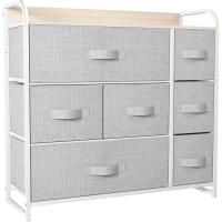 Cajonera de Tela Extraíble de 7 Cajones Almacenamiento de Tela Cómodo para Sala de Estar, Dormitorio, Habitación Infantil Gris Oscuro - details 16