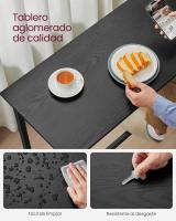Mesa de Bar, Mesa de Cocina Rectangular Estrecha, Mesa Alta con Marco de Metal Robusto, 40 x 100 x 90 cm, Montaje Simple, Diseño Industrial, Negro Ébano y Negro Tinta - details 4