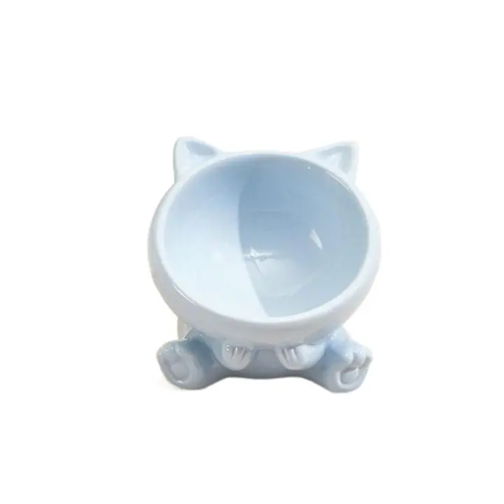 Bol para Mascotas de Cerámica con Boca Inclinada Alimentador de Bebida para Animales de Compañía Antideslizante Protección Cervical Multiuso Adiós a la Esterilización - 1