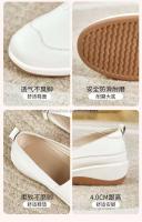 Zapatos de mujer de cuero genuino para las cuatro estaciones con diseño informal transpirable, parte inferior plana y antideslizante para caminar con un solo pie - details 4