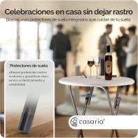 Plegables 110x60cm Mesitas Bistro Tablero Redondo MDF Aspecto Madera Eventos Jardín - details 3