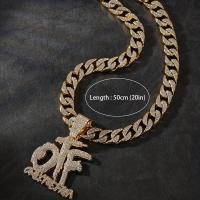Collar de cadena con colgante de letras OTF para hombres, hip hop, Miami - details 7