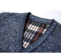 Otoño Invierno Casual cuello en V mantener caliente Tops al aire libre suelto versátil tejido polar abrigo nuevo sólido moda Cardigans suéter hombre - details 6