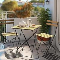 Conjunto Mesa y 2 Sillas Jardín Plegable