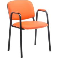 Silla Confidente Ken Pro En Cuero Sintético I Silla De Conferencia con Base De Metal Negro I Silla De Oficina Sin Ruedas I Color:, Color:Negro - details 4