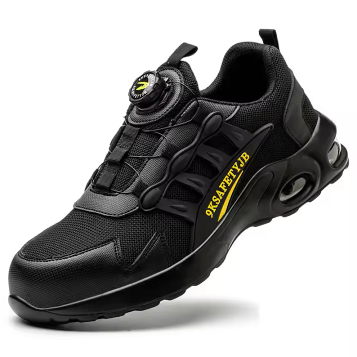 Zapatos de Seguridad Rotados Botón Cómodos con Almohadilla de Aire Livianos Antideslizantes Antipiercing con Punta de Hierro para Hombres - 1