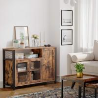 Muebles para Sala de Estar 3 Puertas Estilo Casa Campo Marrón Roble y Negro Tinta - details 12