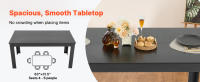 SucceBuy Mesa de comedor rectangular, mesa de madera de 63 pulgadas de largo para 4-6 personas, soporta hasta 330 libras, negra (solo mesa) - details 3