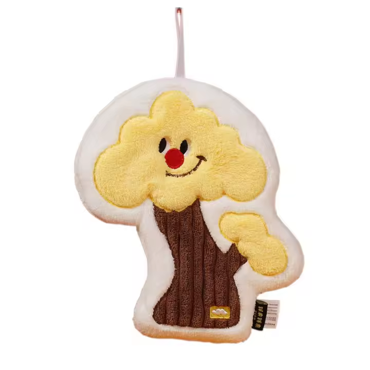 Toalla de mano de dibujos animados de secado rápido, toalla de limpieza absorbente más gruesa, paños de cocina de terciopelo Coral colgantes - 1
