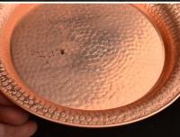 Placa de cobre rojo puro tibetano, patrón roscado a mano, taza de purificación, ocho tazones, plato de agua, plato de fruta de fondo plano - details 5