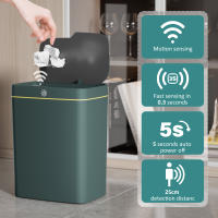 2 uds. Cubo de basura inteligente, cubo de inducción con Sensor eléctrico para el hogar, automático, para baño y cocina, 36L(18L + 18L) - details 0