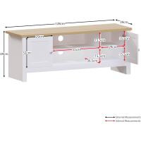 Madera de ingeniería, Blanco, 2 Puertas, 49 x 128 x 39 cm - details 3