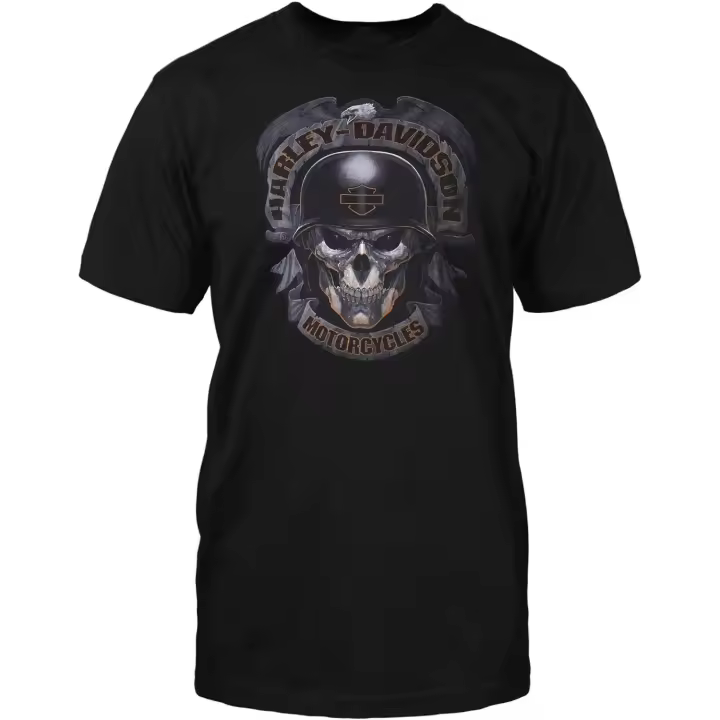 Camiseta militar con estampado de calavera negra para hombre, camiseta con dibujo de Calavera, Ghoulish - 1